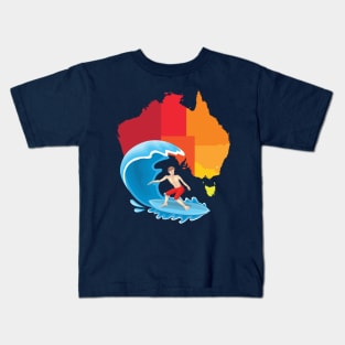 Australia surf board Kids T-Shirt